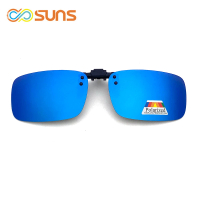 【SUNS】太陽眼鏡夾片可上掀 近視可戴 藍水銀 Polaroid太陽眼鏡/墨鏡 抗UV400(可掀式/防眩光/反光)