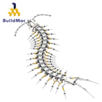 BuildMOC Build-up Building Block ToysMOC Creative Insect Mecha Centipede Multi-legged Mechanical Animal Model
