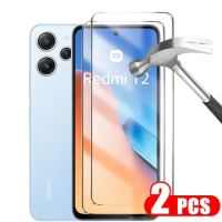 2PCS Tempered Glass for Xiaomi Redmi 12 / Redmi12 5G Screen Protector 9H HD Full Clear Protective Glass