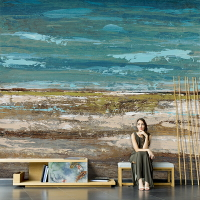 北歐簡約輕奢風藝術壁紙抽象客廳電視背景墻紙壁畫臥室床頭墻壁布