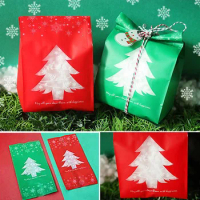 20pcs Plastic Bags Transparent Polka Dot Cookie Bag Gift Package Party Favors Bag Christmas Candy Gift Bags Wrapper Supplies