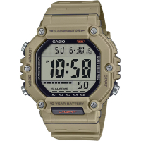 CASIO 卡西歐 大屏幕顯示 10年電力手錶 母親節送禮推薦-卡其 AE-1600H-5A