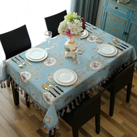 歐式茶幾桌布布藝長方形餐桌布高級感方桌正方形餐廳臺布桌墊圓形