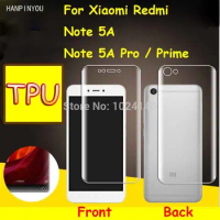 Front / Back Full Cover Clear Soft TPU Film Screen Protector For Xiaomi Redmi Note 5A Pro Cover Curved Parts (Not Tempered Glass