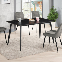 Boden-維基4.7尺工業風黑色岩板餐桌/工作桌-140x80x76cm