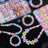 สาว DIY ลูกปัดชุดเครื่องประดับทำชุดสำหรับเด็กสาวลูกปัดมุกสำหรับสร้อยข้อมือแหวนสร้อยคอความคิดสร้างสรร