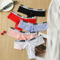Lace Women Thongs Sexy Women's Underwear Low Waist Panties Floral Female Underpants See Through Lingerie Comfort Thongs