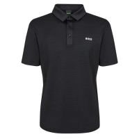 【BOSS】BUTTON-DOWN SHORT-SLEEVE COLLAR 男士 高爾夫POLO衫(黑色)