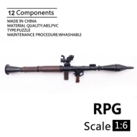 1:6 Scale RPG Anti Tank Rocket Launchers 4D Gun Model Coated Plastic Military Model Accessories for 12" Action Figure Display
