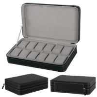 Watch Boxes 6/10/12 Grids Watch Zipper Bags Watch Case Storage Boxes for Quartz Watch Jewelry Organizer Boxes Display Best Gift