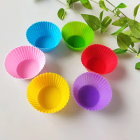 Khuôn Cốc Kẹo Mút Bánh Silicon, Bộ 6 Cái, Khuôn Cốc Nướng Bánh, Cốc Tròn Bánh Nướng Xốp, Dụng Cụ Làm
