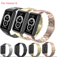 50pcs For Huawei Band 6 Smart Strap Bracelet Stainless Steel Strap For Honor 6 Metal Classic Wristband Replacement Accessories