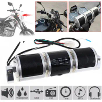 Waterproof Bluetooth-compatible Motorcycle Stereo Speaker Music Player for Motorbike with FM Radio MP3/USB/Earphone Interfaces