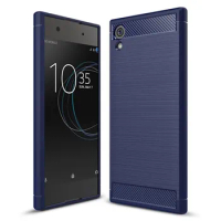 For Sony Xperia XA1 Plus xa1+ Soft Matte Case Luxury Carbon Fiber Cover for sony xa1plus Shockproof Matte Protective Cases