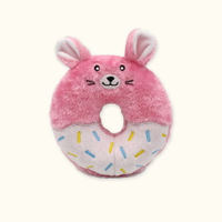 【SofyDOG】ZippyPaws 鮮奶油兔甜甜圈 寵物玩具 有聲玩具 狗玩具