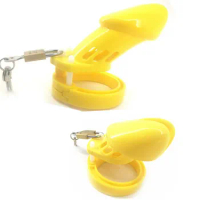 CB6000 CB6000S Yellow Genuine Health Medical Plastic Chastity Cage Penis Chastity Lock Device Adult Toys for Men Penis G7-3-8