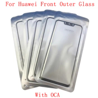 5PCS Front Outer Glass Lens Touch Panel Cover For Huawei Nova 4 3 3i P20 Pro P20 P Smart Enjoy 20 Y9 2019 Glass Lens with OCA