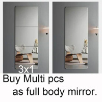 Acrylic soft mirror sheet, Frameless self-adhesive full body household fitting mirror Tile, bedroom mirror wall sticker