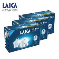 LAICA萊卡 義大利進口 一年份雙流濾心 bi-flux雙流濾芯6入 F2M (瞬熱飲水機、除菌濾水壺適用)