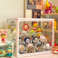 Large Capacity Glass Transparent Box Blind Box Storage Display Rack for Popmart Action Figures Display Box for Lego Doll Cabinet