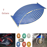16Pcs Motorcycle Car Wheel Tire Stickers Reflective Rim Tape Moto Auto Decals For Honda msx 125 300 XADV 750 X-11