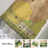 聚時柚 森林系刮泥120*80cm可剪裁玄關腳踏墊(絲圈印花地墊)