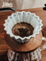 Bincoo手沖咖啡杯蛋糕杯折紙濾杯陶瓷過濾器濾杯黑胡桃木托分享壺