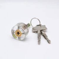Practice Transparent Lock Pick Visible Training Skill Cutaway Inside Copper Padlock Locksmith Supplies Lock Pick Set