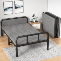 Modern Patio Single Bed Folding King Size Metal Kawaii Beauty Bed Frame Girls Nordic Cheap Cama Dobravel Portatil Home Furniture