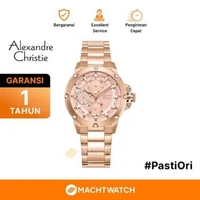 Jam Tangan Wanita Alexandre Christie AC 6564 BF BRGPN Ladies Pink Dial Rose Gold Stainless Steel Str