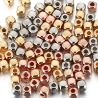 200pcs CCB Loose Beads Square Cube Spacers Beads 3/4mm Mini Seed Bead for Jewelry Making Bracelet Necklace DIY Findings