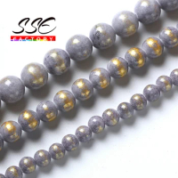 Purple Lapis Lazuli Jades Beads Natural Stone Round Loose Beads for Jewelry Making Diy Bracelets Accessories 4 6 8 10mm 15" Inch