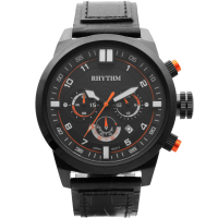 【RHYTHM 麗聲】三眼計時手錶-48mm(SI1602L03)