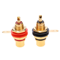 2pcs RCA Female Socket Connectors Zinc Alloy Gold Plating Audio Terminal Plug Accessories Female RCA