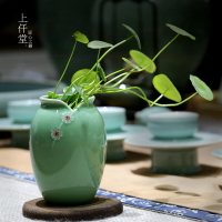 龍泉青瓷創意花瓶陶瓷家居裝飾品客廳擺件綠蘿水培插花器小清新