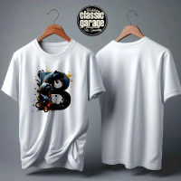 Kaos Inisial Motif Jaguar A B C D E F G H I J K L M N O P Q R S T U V W X Y Z Bahan Cotton combat 24