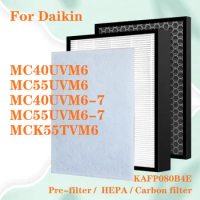 For Daikin Air Purifier MC40UVM6 MC55UVM6 MCK55TVM6 KAFP080B4E Replacement HEPA Filter and Deodorizing Carbon Filter