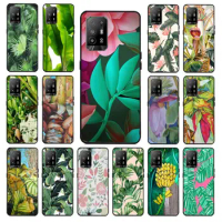 Summer tropical Palm Leaf Banana Leaf Flowers Phone cover For OPPO A74 A78 A94 A98 A54 A72 A57 A96 A53S A9 A73 A53 Cases coque