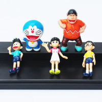 5~7cm 5Pcs/set Anime Cartoon Figures Nobita Sizuka Takeshi PVC Figure Doll Toys Toy