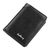 DIKEDAKU Baellerry Men's Korean Multicard Wallet Ultrathin Short Zipper Buckle Wallet Bag Cover Pu Leather Mens Purse