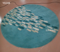 中式圓形墨綠色簡約風格地毯客廳臥室書房兒童房訂制進口羊毛地毯
