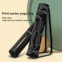 Sports Yoga Bag Anti-shedding Yoga Mat Storage Bag Leaf Print No Fading Tear-Resistant Workout Travel Bag for Yoga
