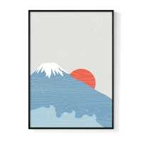 【菠蘿選畫所】日出的富士山-50x70cm(臥房掛畫/廚房裝飾/餐廳掛畫/複製畫/民宿/空間)