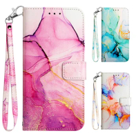 For Galaxy A22 4G 5G Flip Vintage Phone Cases On Samsung Galaxy A52 A72 A12 A32 Case Abstract Painting Wallet Protect Cover
