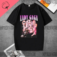 Lady Gaga 100% pure cotton t shirt female singer Mother Monster vintage washed tops tees oversize T-shirt short sleeve