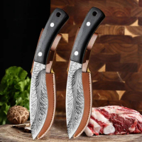 Mongolian Meat Eating Knife Multi-Purpose Kitchen Butcher Knife Handmade Forged Knife Sheep Boning Knife for Household Cooking