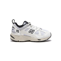 【NEW BALANCE】NB 878 中童 寬楦 白黑色 復古 彈力帶 小朋友 運動 休閒鞋 PV878ST1