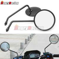 2X10mm Black Round Motorcycle Rearview Mirrors Rear View Mirror For Honda CB400SS CB1100 CB1300 Street bikes Sym Kymco Scooter