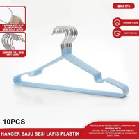 Gantungan Baju Lipat Multifungsi 360°/ Hanger Besi Lapis Plastik/ Gantungan Jemuran dengan Jepitan 1