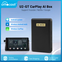 OTTOCAST U2 GT Wireless Android Auto CarPlay Ai Box for Spotify Netflix TV Android Smart Box for VW Toyota Hyundai Ford Volvo